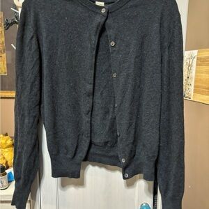 Cashmere blend charcoal cardigan